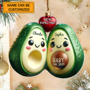 Avocado Couple Expecting Parents Pregnancy Personalized Acrylic Ornament