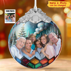 Custom Photo Christmas Globe Ball - Personalized Photo Ornament