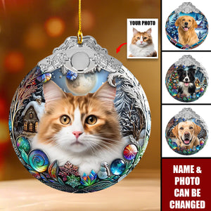 Custom Photo Pets Globe Ball - Personalized Photo Ornament