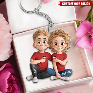 Our Love Is The Adventure That Makes Life Extraordinary - Couple Personalized Keychain - Gift For Husband Wife, Anniversary