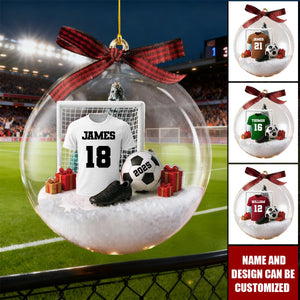 Soccer Player Uniform - Personalized Snow Globe Ornament, Gift For Soccer Lovers