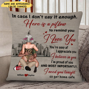 Romantic Couple Hugging I Need You Tonight Personalized Pillow