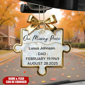 Custom Acrylic Car Ornament - Personalized Memorial Sympathy Gifts For Loss Of Mom, Dad