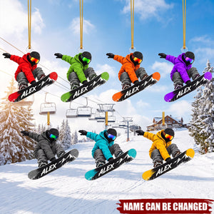 Personalized Snowboarder Acrylic Ornament — Gift For Snowboarding Lovers