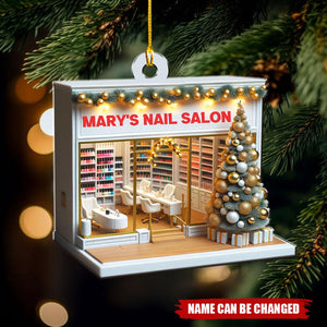 Personalized Nail Salon Nail Polish Bag Christmas Ornament - Gift For Nail Technician, Nail Lover