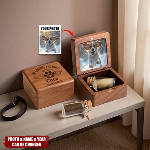 Custom Photo Wooden Fur Memorial Keepsake Box - In Loving Memory