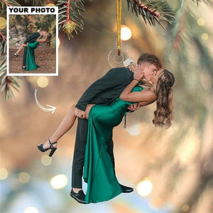 Customized Your Photo Ornament - Personalized Photo Mica Ornament - Christmas Gifts For Family Member