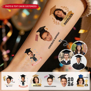 Custom Graduation Tattoo Sticker - Personalized Tattoo, Congrats Graduate Gift