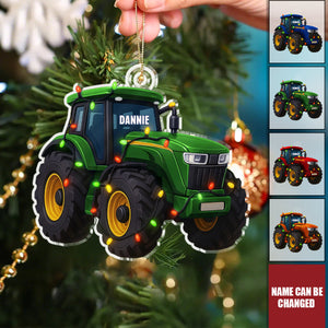 Tractor Christmas Decorations - Personalized Custom Shaped Acrylic Ornament