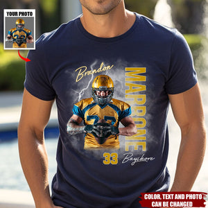 Football Player With Custom Photo - Personalized Shirt, Gift For Football Lovers