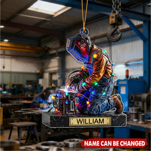 Proud Welder Metalworker - Personalized Christmas Acrylic Ornament