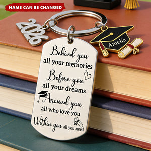 Family Personalized Custom Graduation Keychain - Graduation Gift For Family Members, Brothers, Sisters
