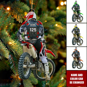 Personalized Motocross Racer Christmas Ornament