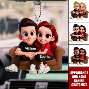 Cartoon Couple You & Me We Got This Personalized Car Ornament