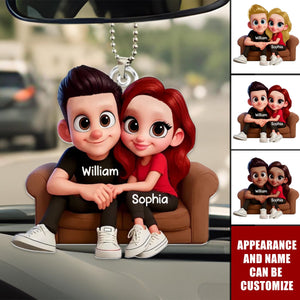 Cartoon Couple You & Me We Got This Personalized Car Ornament