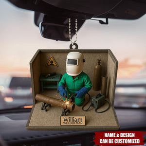 Welder Man - Personalized Welder Car Ornament
