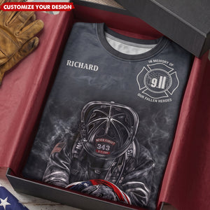 Honor Fallen Firefighter Heroes Shirt - Personalized Memorial Keepsake For Fire Dept