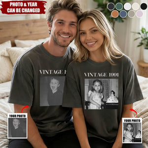 Vintage Photo And Year - Personalized Comfort Tee