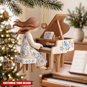 Personalized Piano Christmas Acrylic Ornament, Gift for Piano Lovers & Musicians