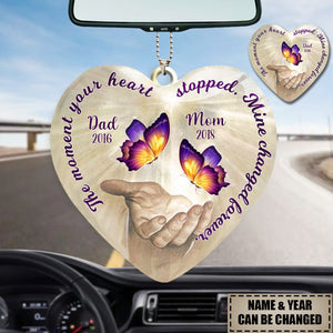 THE MOMENT YOUR HEART STOPPED, MINE CHANGED FOREVER CUSTOM MEMORIAL ORNAMENT