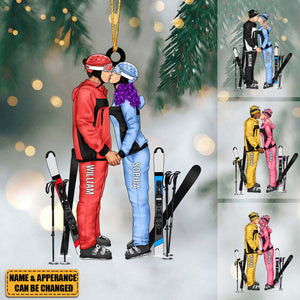 Skiing Partners For Life - Personalized Gifts Skiing Ornament For Couples, Skiing Loves