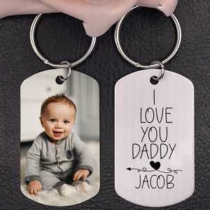 Personalized Photo Keychain Gift For Dad Mom-I Love You -Custom Keychain with Picture-Special Gift