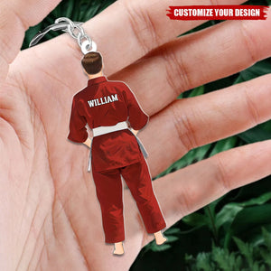 Personalized Keychain - Gift For Martial Arts Karate Jiu Jitsu Judo Lovers