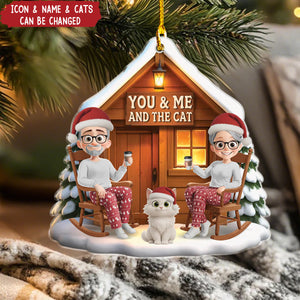 Custom Acrylic Ornament - Personalized Anniversary Christmas Gifts For Couple, Cat Lovers