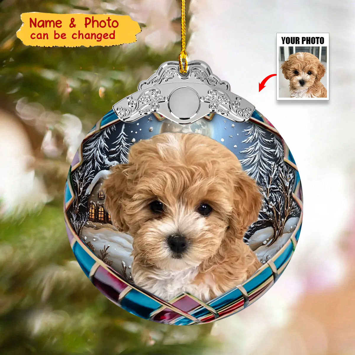 Custom Photo Pets Globe Ball - Personalized Photo Ornament