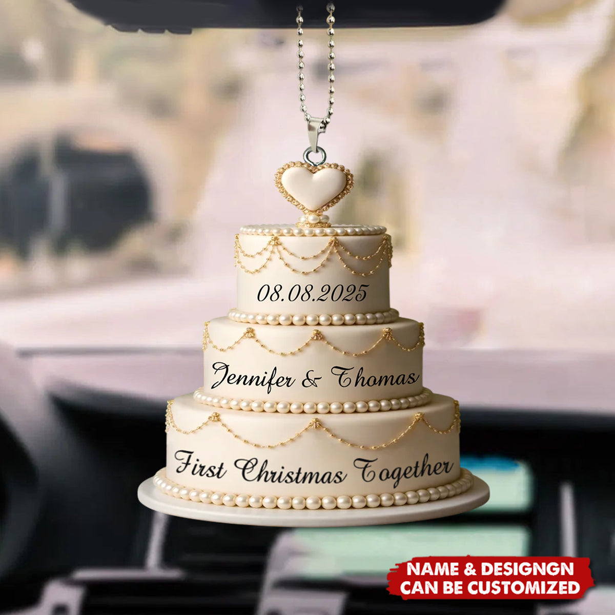 Our Love Story, Freshly Baked - Personalized Acrylic Car Ornament