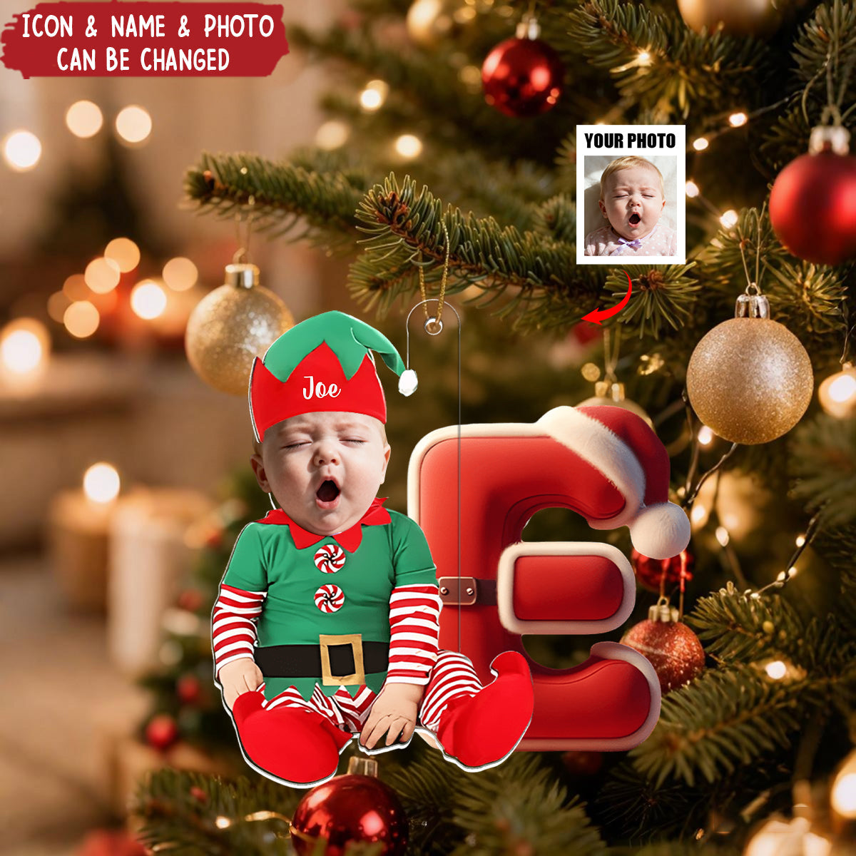 Merry Xmas - Personalized Kid Transparent Ornament