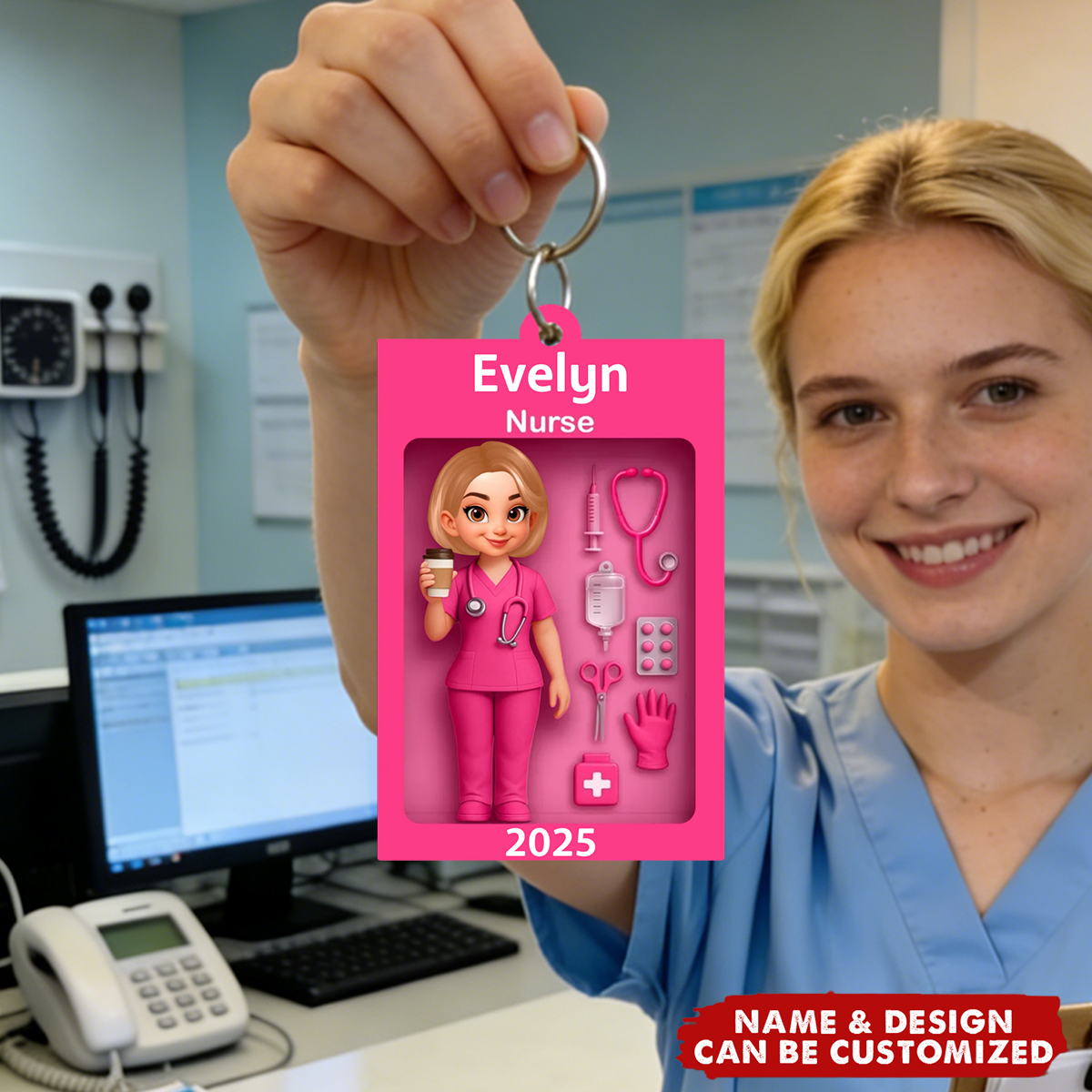 Nurse In Toy Box - Personalized Acrylic Keychain, Gift For Nurse, For Co-workers