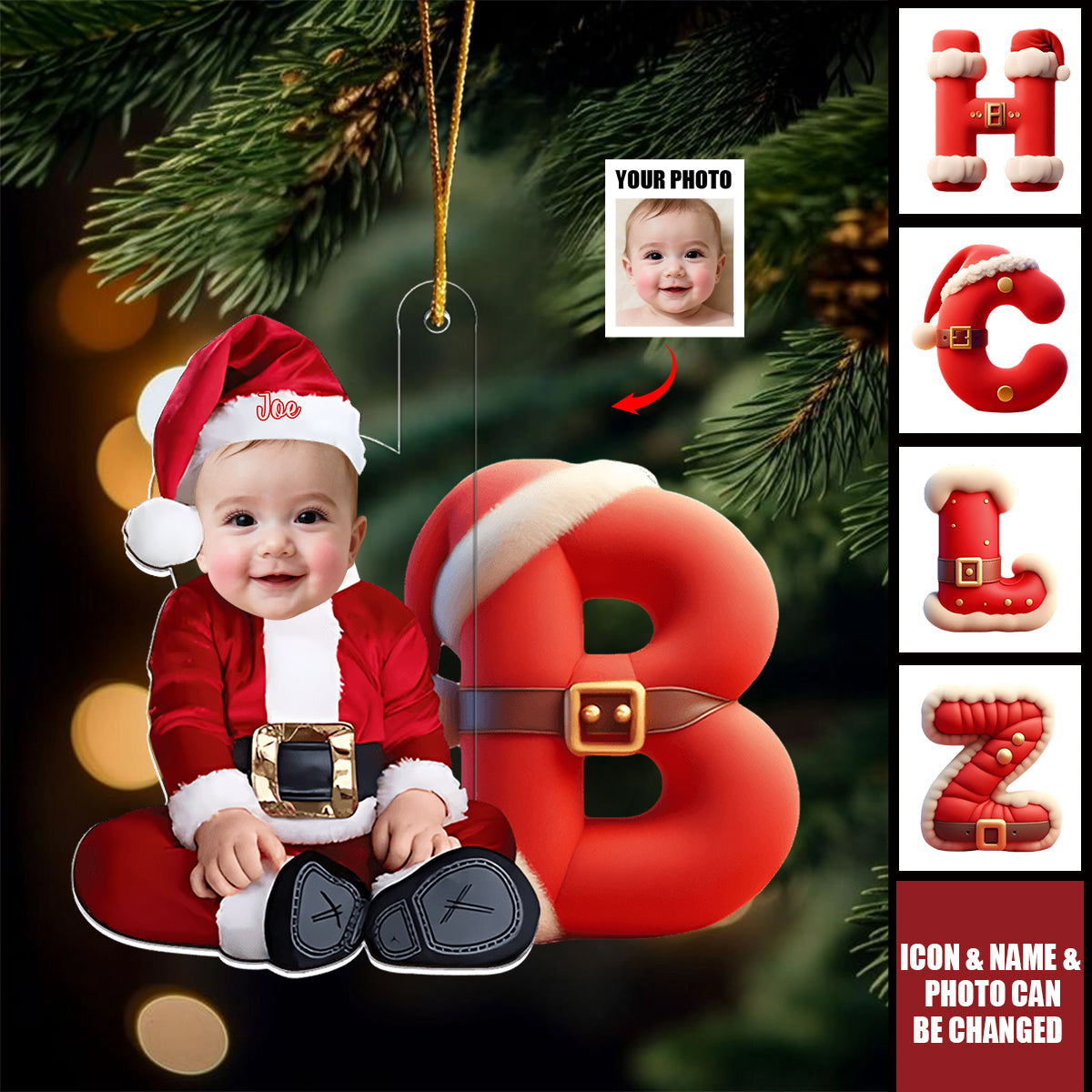Merry Xmas - Personalized Kid Transparent Ornament