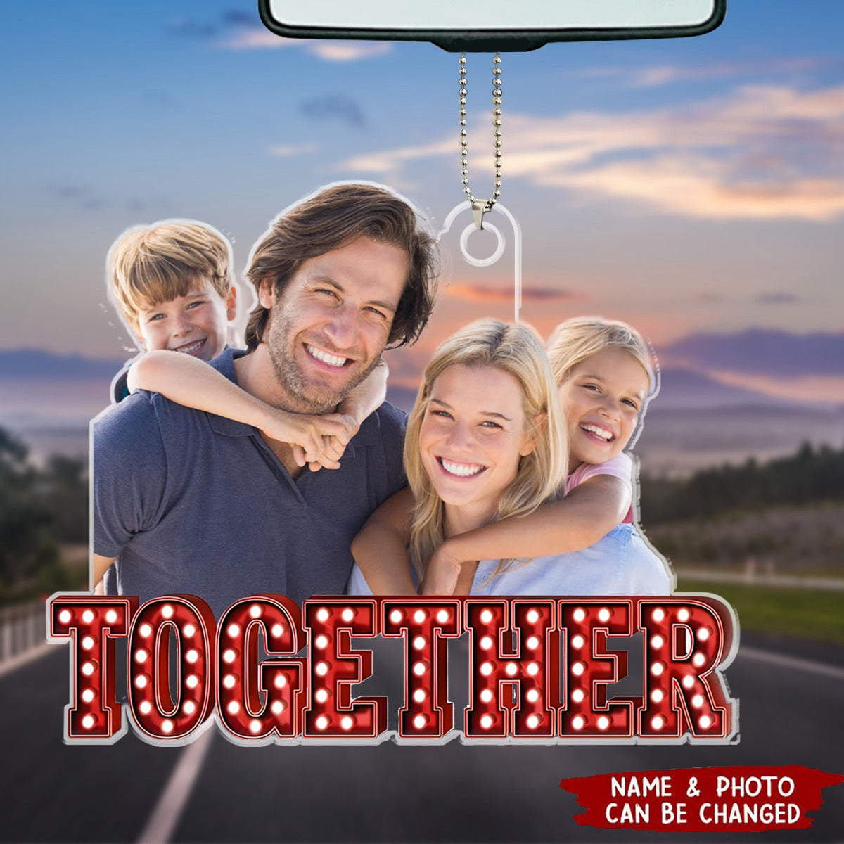 Custom Photo Love Family Couples - Anniversary Gift For Spouse, Lover, Family - Personalized Car Ornament