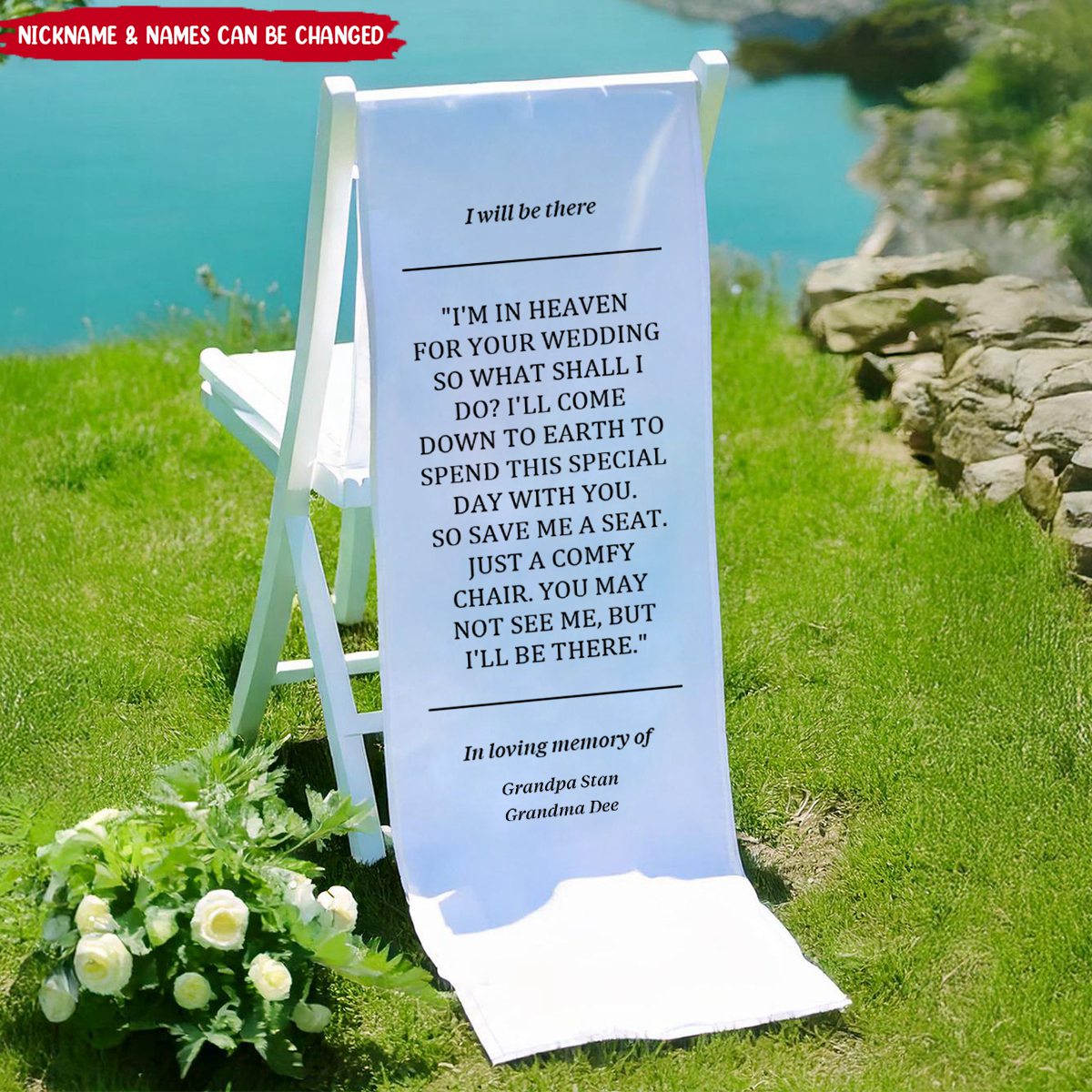 Reserved Wedding Memorial Chair Sign - Personalized Memorial Wedding Sign