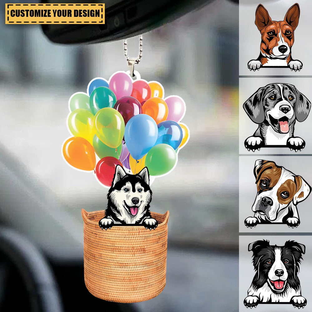 Sit Down Dog Personalized Transparent Acrylic Car Ornament, Personalized Gift for for Dog Lovers, Dog Dad, Dog Mom