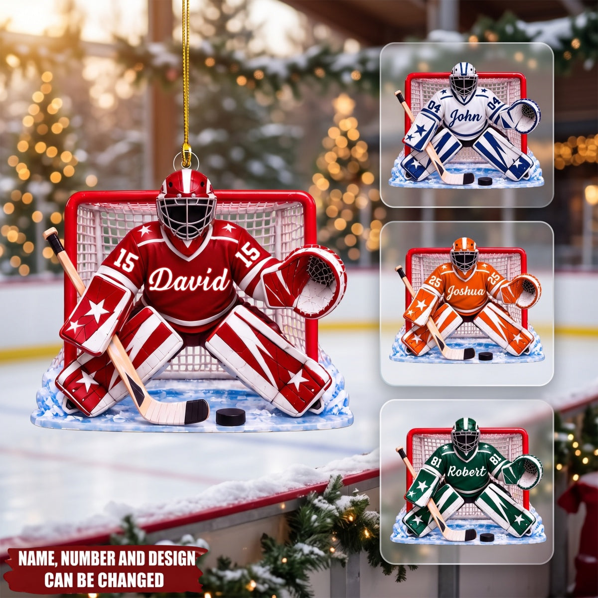 Hockey Goalie – Personalized Acrylic Custom Shape Ornament
