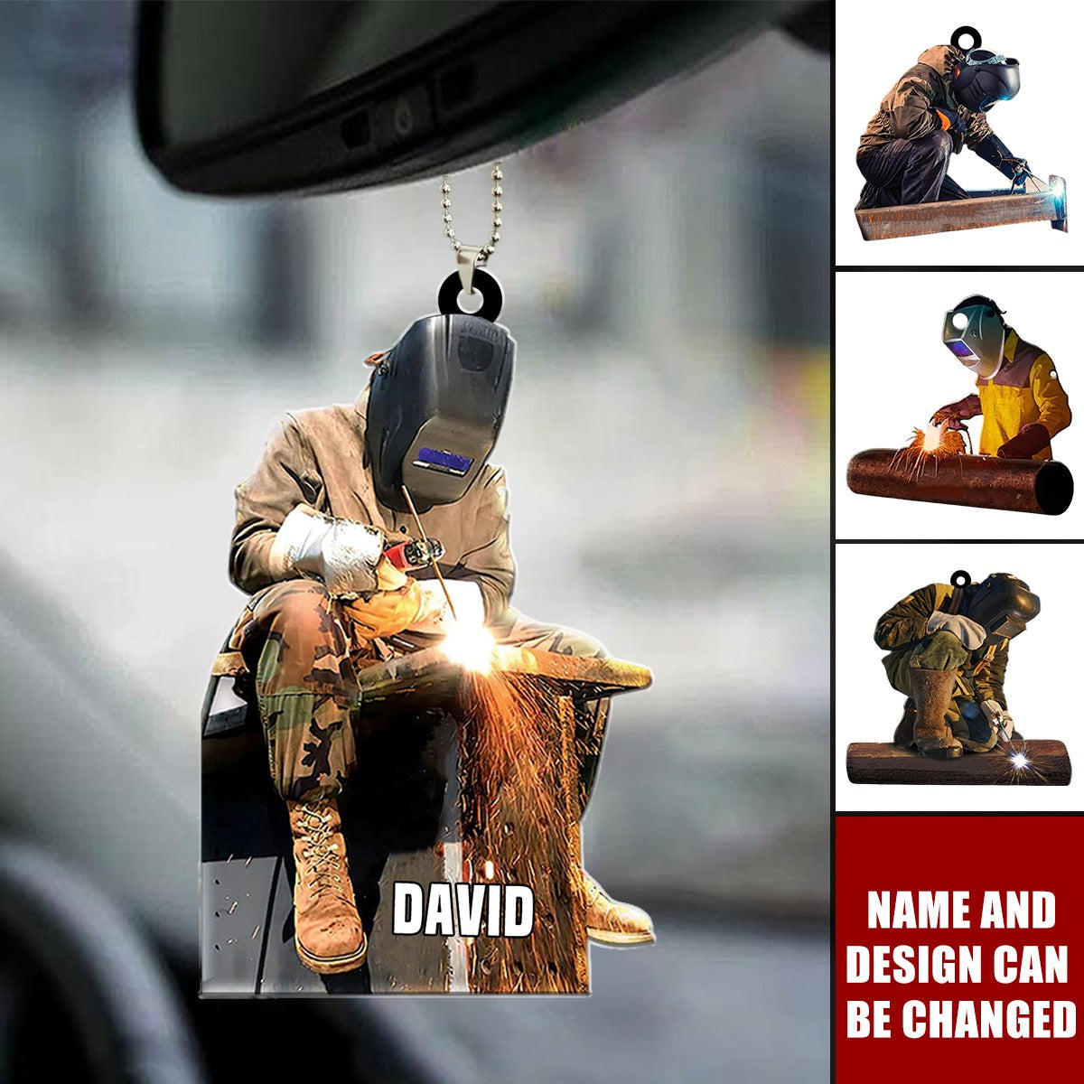 Personalized Welder Ornament - Custom Welding Car Ornament