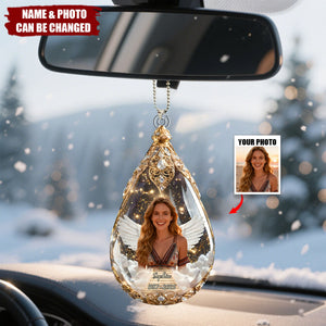 Custom Photo Car Ornament - Personalized Christmas Memorial Sympathy Gifts For Loss Of Mom, Dad