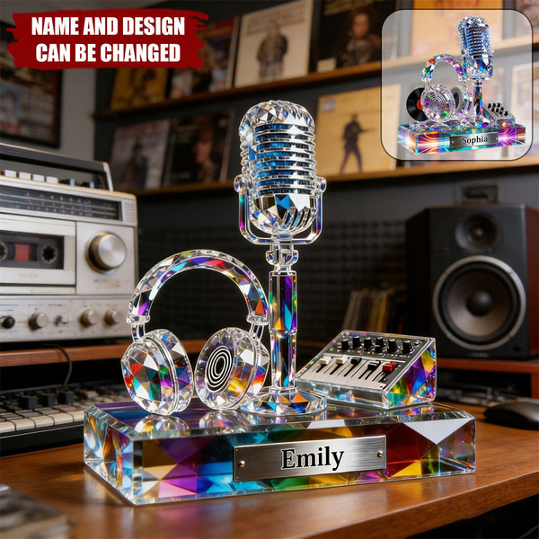 Personalized Microphone & Headphone Acrylic Plaque — Put a music lover’s passion on display.