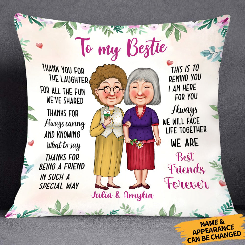 Gift To My Old Friends Best Friends Forever Personalized Pillow