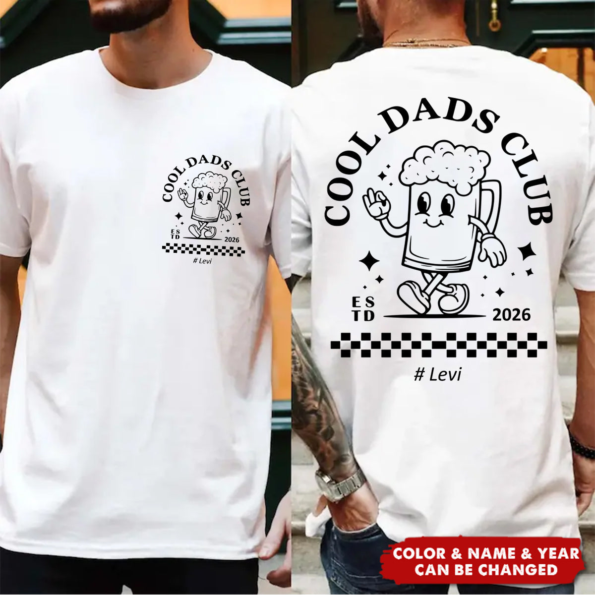 Cool Dads Club - Personalized Dad T-Shirt, Father's Day Gift Daddy Shirt