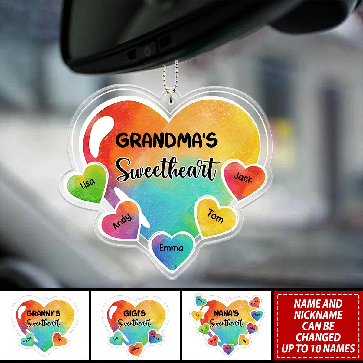 Grandma's Sweetheart With Grandchildren - Personalized Grandma Ornament
