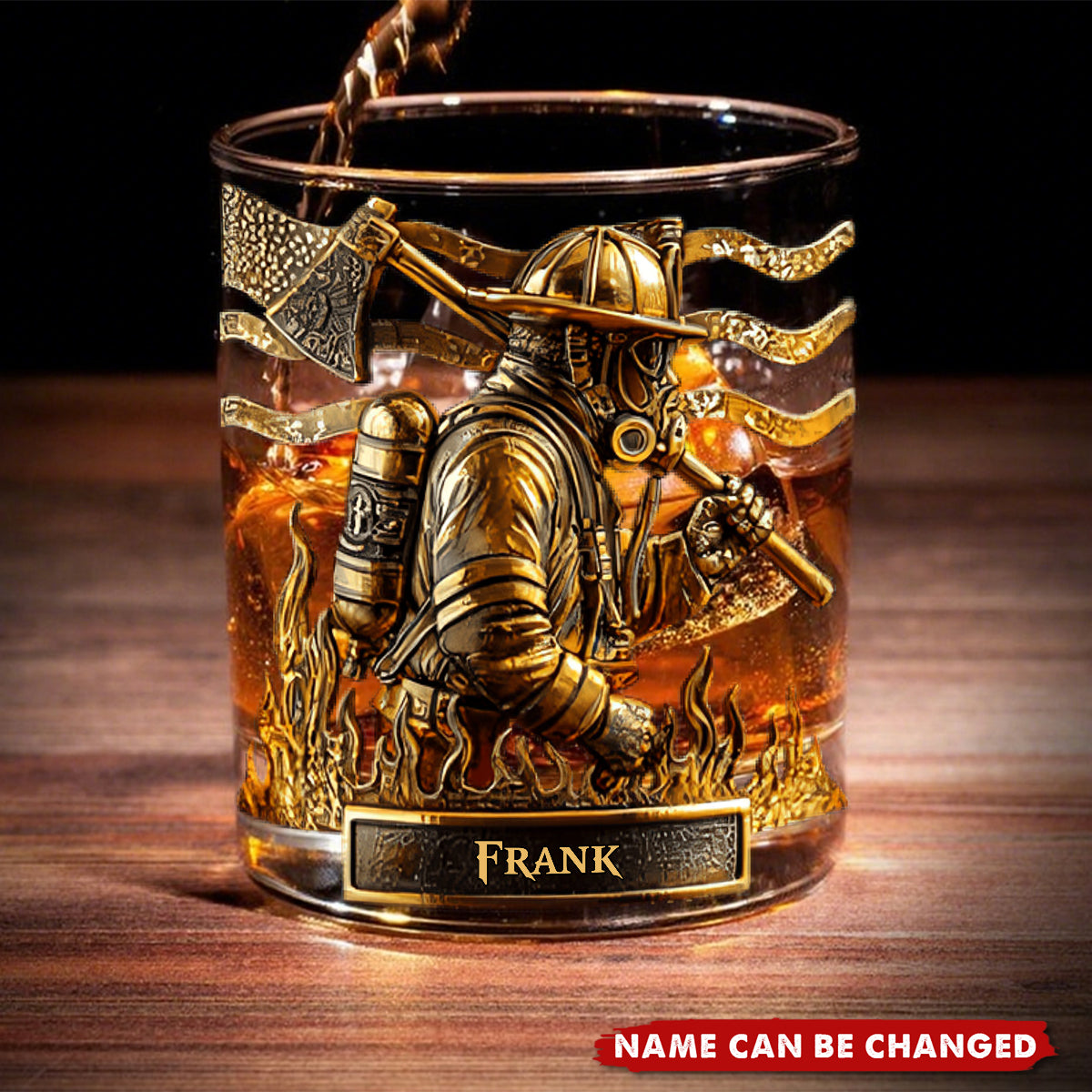 Proud Firefighter - Personalized Firefighter Whiskey Glass