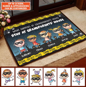 Grandkids Best Partners In Crime - Personalized Doormat  - Gift For Grandpa And Grandma