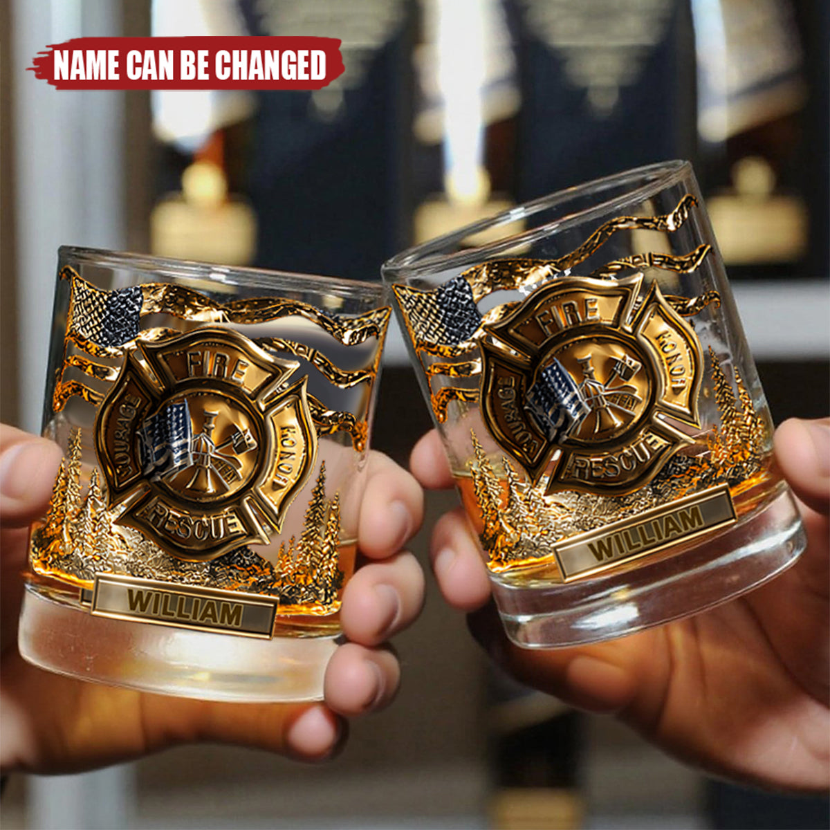 Awesome Firefighter - Personalized Whisky Glass