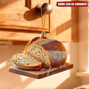 Personalized Sourdough Bread Ornament, Rustic  Acrylic Christmas Gift