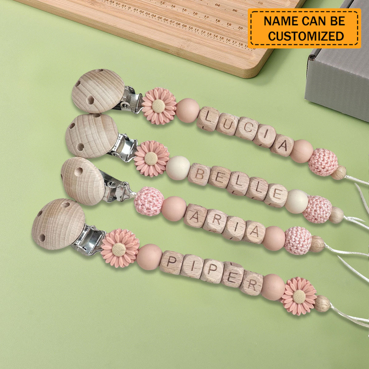 Personalized Dummy Clip Flower Daisy Pacifier Clip