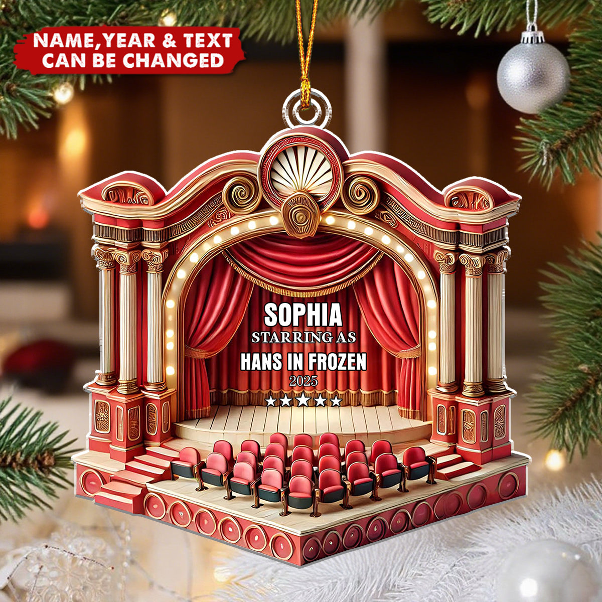 Musical Play Stage - Personalized Christmas Acrylic Ornament