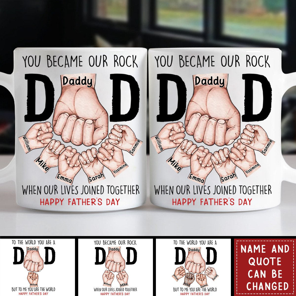 Happy Father's Day Fist Bump Personalized Mug